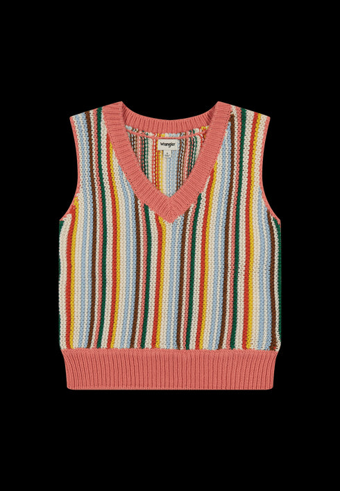 Wrangler Women's Cropped Sweater Vest in Rainbow