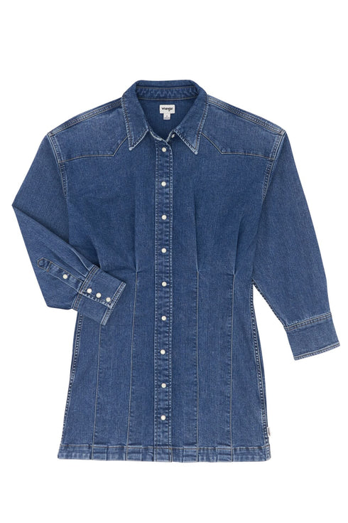 Wrangler Women's Darted Skirt Dress In Sapphire Trace - Rodeo In