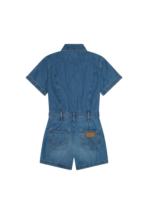 Wrangler Women's Denim Romper One Piece In Urban Echo