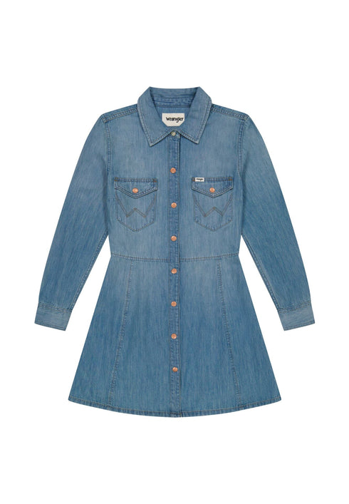 Wrangler Women's Denim Shirt Dress In Forst - Rodeo In