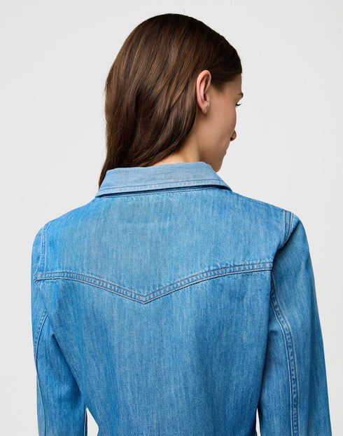 Wrangler Women's Denim Shirt Dress In Forst - Rodeo In