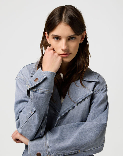 Wrangler Women's Denim Trench Coat In Haute Haze - Rodeo In
