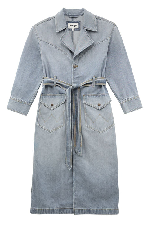 Wrangler Women's Denim Trench Coat In Haute Haze - Rodeo In