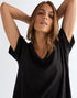 Wrangler Women's Easy V Neck T-Shirt In Black - Rodeo In