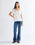 Wrangler Women's Easy V Neck T-Shirt In Bright White - Rodeo In