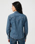 Wrangler Women's Exaggerated Yoke Shirt In Faded Blue