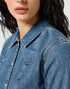 Wrangler Women's Exaggerated Yoke Shirt In Faded Blue - Rodeo In