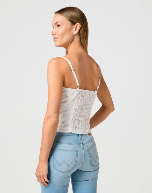 Wrangler Women's Eyelet Top In Vintage White