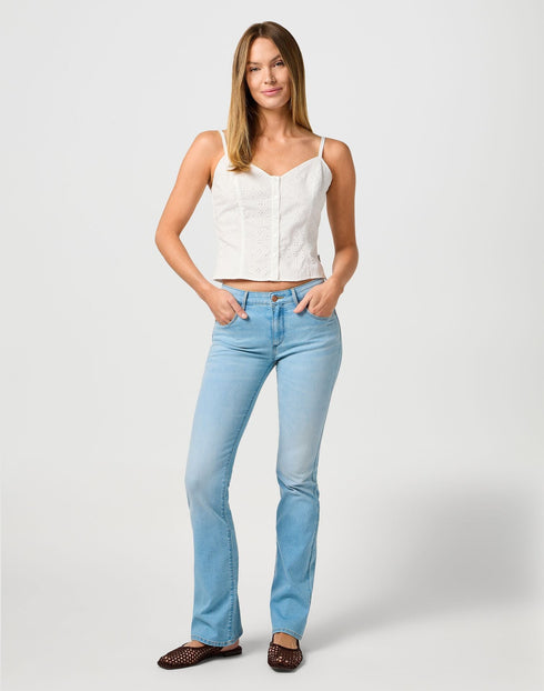 Wrangler Women's Eyelet Top In Vintage White