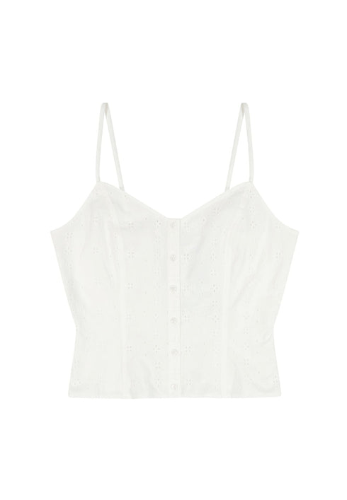 Wrangler Women's Eyelet Top In Vintage White