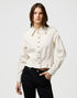 Wrangler Women's Feeme Peplim Shirt In Pinstar White - Rodeo In