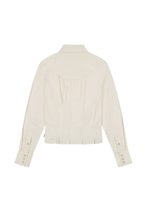 Wrangler Women's Feeme Peplim Shirt In Pinstar White - Rodeo In