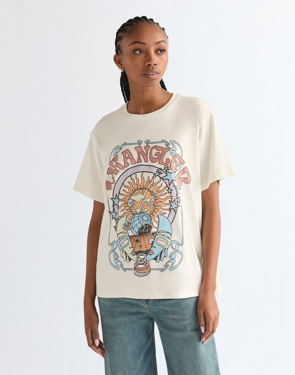Wrangler Women's Girlfriend T-Shirt In Worn White - Rodeo In