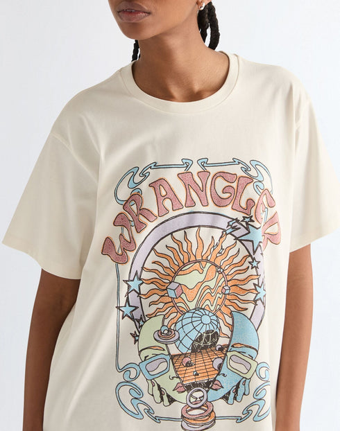 Wrangler Women's Girlfriend T-Shirt In Worn White - Rodeo In