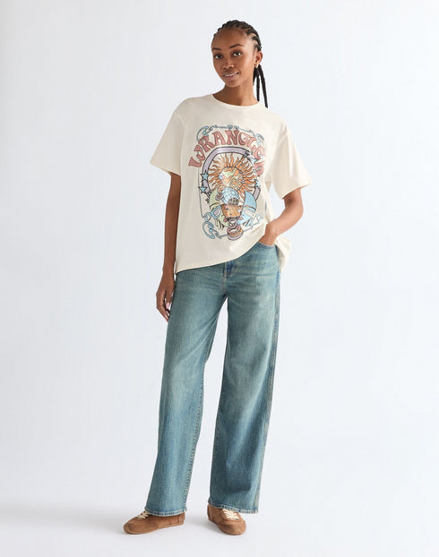 Wrangler Women's Girlfriend T-Shirt In Worn White - Rodeo In