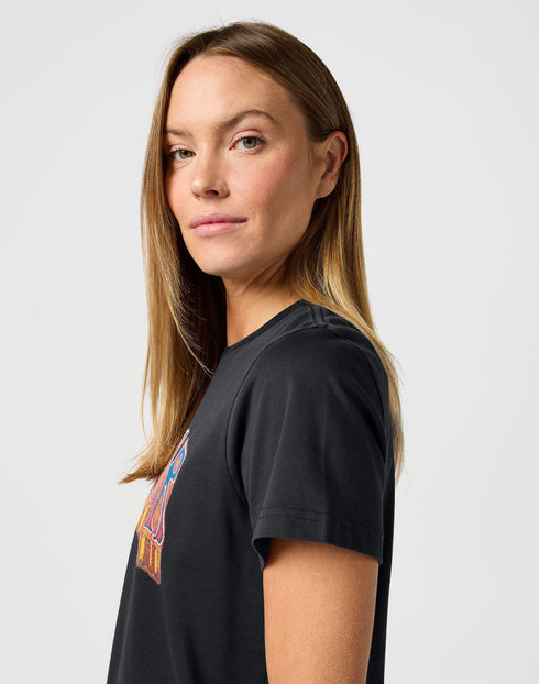 Wrangler Women's Graphic T-Shirt In Faded Black