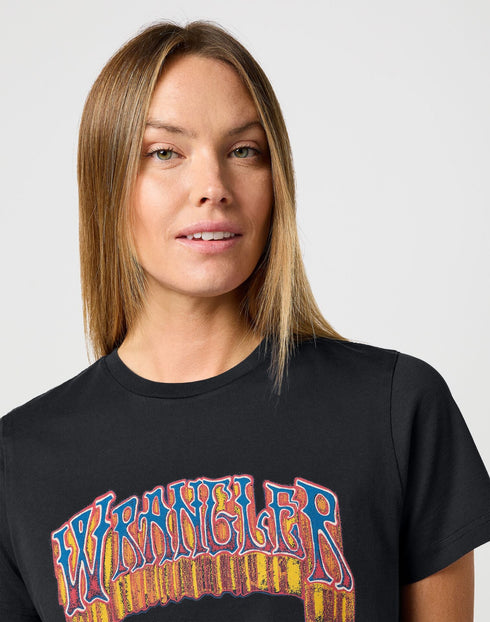 Wrangler Women's Graphic T-Shirt In Faded Black