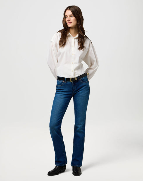 Wrangler Women's Low Rise Bold Boot Cut Jeans In Canyon Crest - Rodeo In