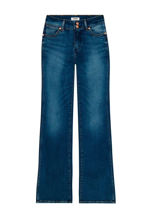 Wrangler Women's Low Rise Bold Boot Cut Jeans In Canyon Crest - Rodeo In