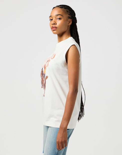 Wrangler Women's Muscle Tank Top In Vintage White