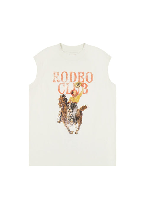 Wrangler Women's Muscle Tank Top In Vintage White - Rodeo In