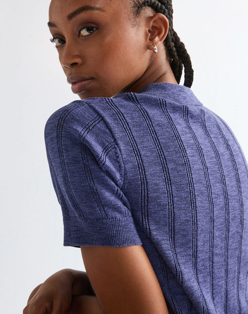 Wrangler Women's One Pocket Polo T-Shirt In Deep Cobalt - Rodeo In
