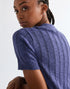 Wrangler Women's One Pocket Polo T-Shirt In Deep Cobalt - Rodeo In