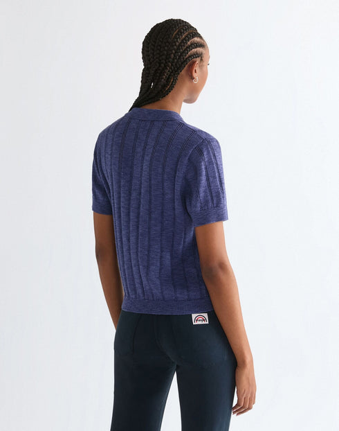 Wrangler Women's One Pocket Polo T-Shirt In Deep Cobalt - Rodeo In