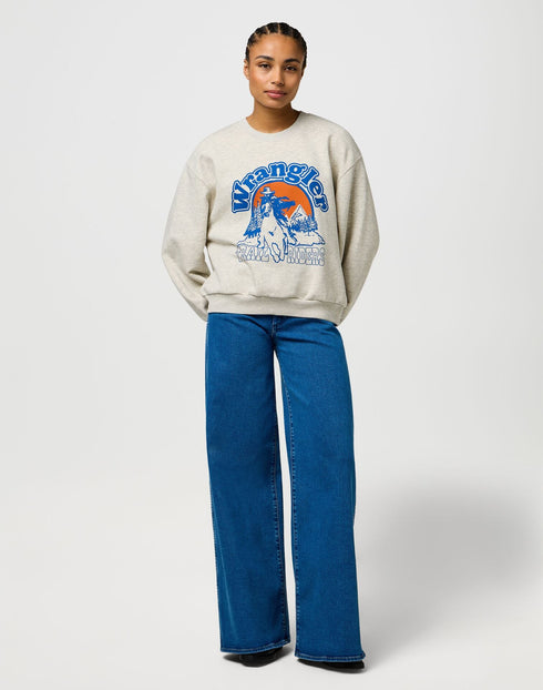 Wrangler Women's Oversized Sweatshirt In Oat Meal