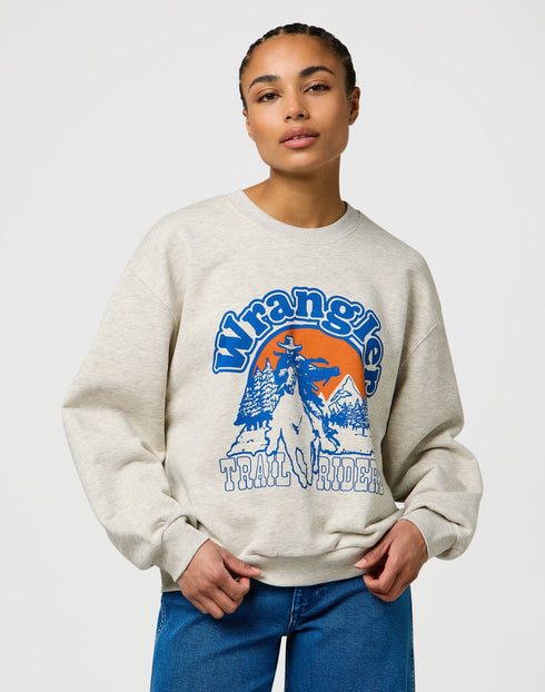Wrangler Women's Oversized Sweatshirt In Oat Meal