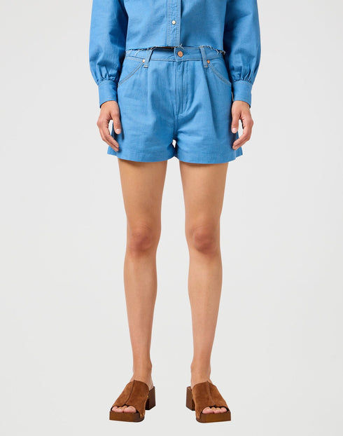 Wrangler Women's Pleated Short In Cotton Candy Blue