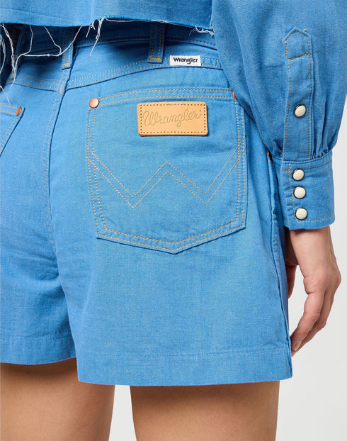 Wrangler Women's Pleated Short In Cotton Candy Blue