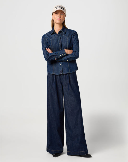 Wrangler Women's Pleated Trouser jeans In Saddle