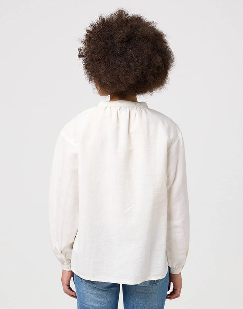 Wrangler Women's Poet Sleeve Blouse In White