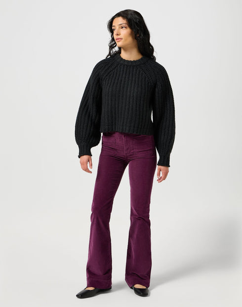 Wrangler Women's Puff Sleeve Sweater In Black