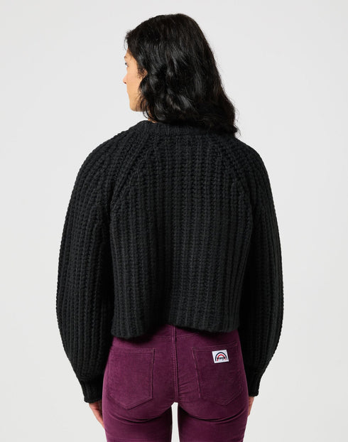 Wrangler Women's Puff Sleeve Sweater In Black