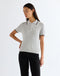 Wrangler Women's Quarter Zip Polo T-Shirt In Grey Heather - Rodeo In