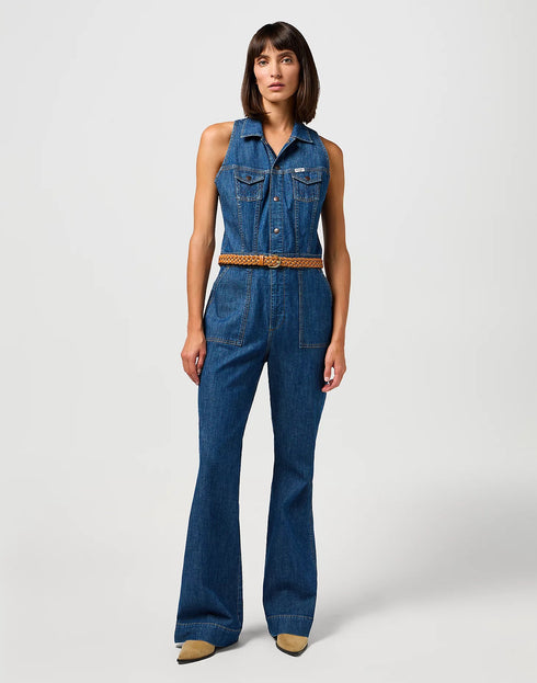 Wrangler Women's Racer Back Cat Suit In Indigo Wranch