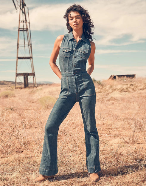 Wrangler Women's Racer Back Cat Suit In Indigo Wranch