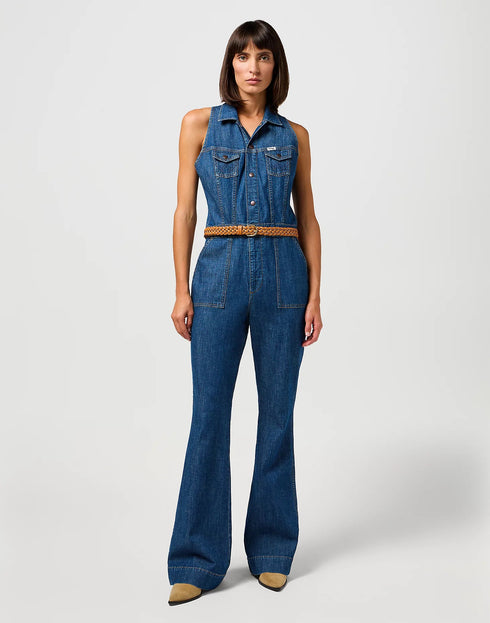 Wrangler Women's Racer Back Cat Suit In Indigo Wranch
