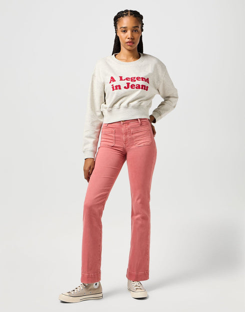 Wrangler Women's Relaxed Sweatshirt In Oat - Rodeo In