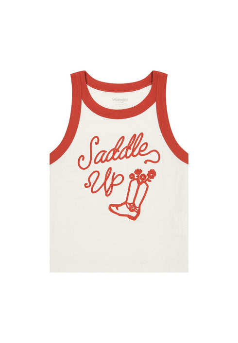 Wrangler Women's Ringer Tank Top In Vintage White