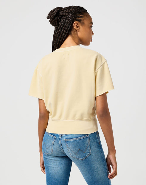Wrangler Women's Short Sleeve Sweatshirt In Banana Crepe