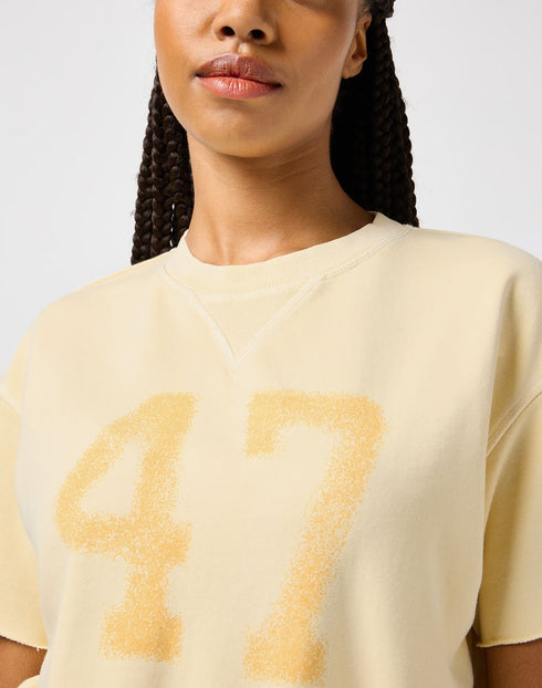 Wrangler Women's Short Sleeve Sweatshirt In Banana Crepe