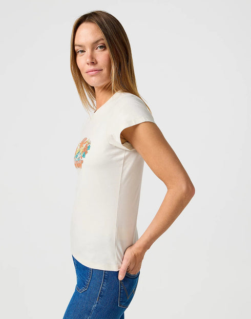 Wrangler Women's Shrunken Band SS T-Shirt In Vintage White