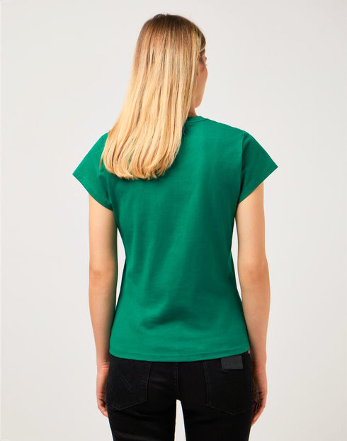 Wrangler Women's Shrunken Band T-Shirt in Verdant Green
