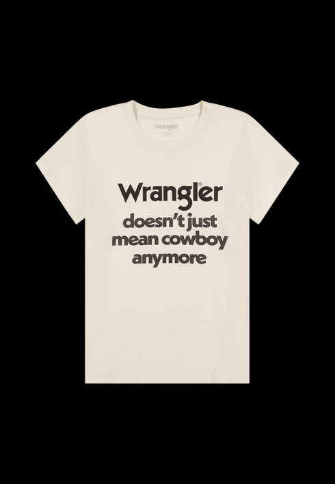 Wrangler Women's Shrunken Band T-Shirt in Vintage White
