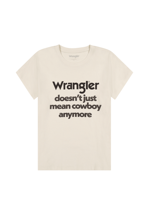 Wrangler Women's Shrunken Band T-Shirt in Vintage White - Rodeo In