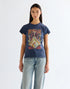 Wrangler Women's Shrunken Band T-Shirt Is Navy - Rodeo In