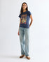 Wrangler Women's Shrunken Band T-Shirt Is Navy - Rodeo In